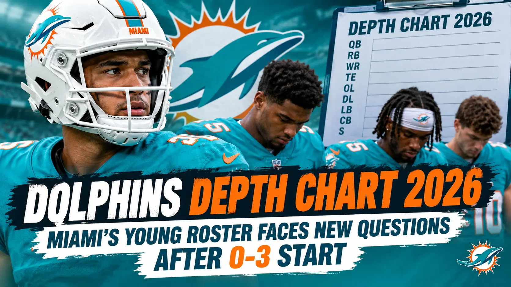 Dolphins Depth Chart 2026 Miami’s Young Roster Faces New Questions After 0-3 Start