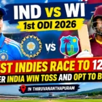 India vs West Indies 1st ODI Live Score
