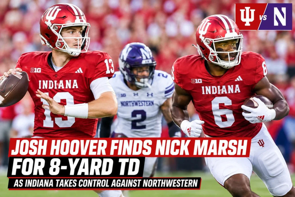 Josh Hoover Finds Nick Marsh for 8-Yard TD as Indiana Takes Control Against Northwestern
