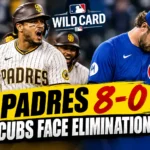 San Diego Padres celebrate an 8-0 Wild Card win over the Chicago Cubs.