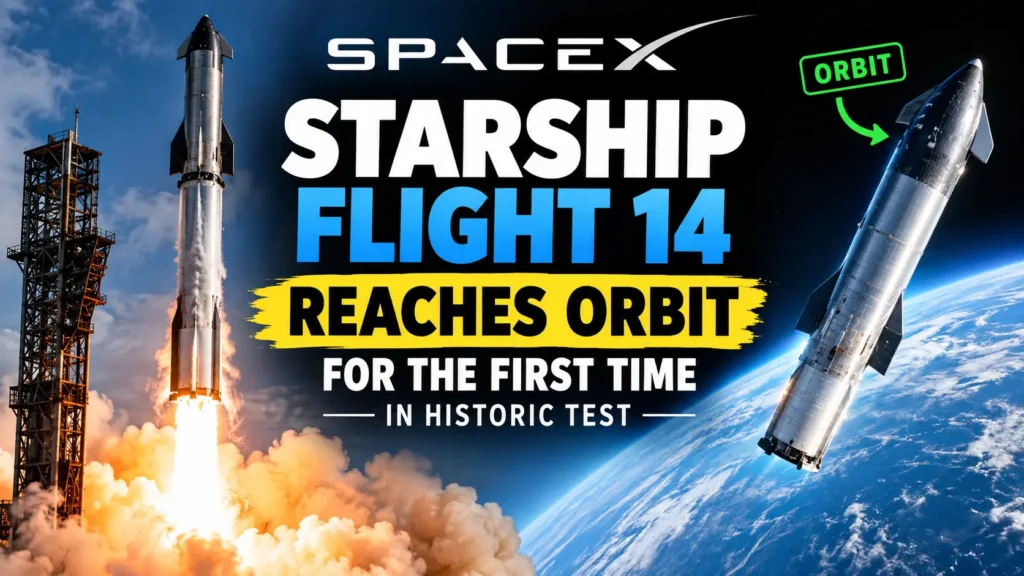 Image Caption: SpaceX Starship Flight 14 Reaches Orbit for the First Time in Historic Test