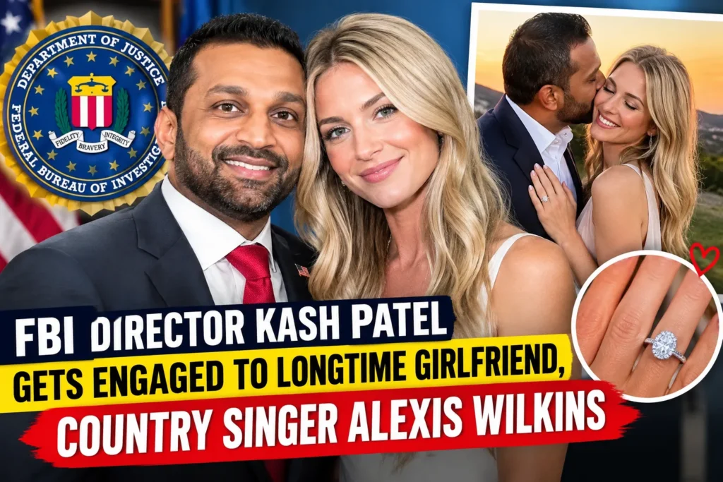 FBI Director Kash Patel and country singer Alexis Wilkins after announcing their engagement