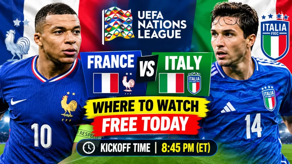 France vs Italy UEFA Nations League match at Stade de France