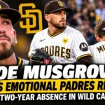Joe Musgrove returns to pitch for the San Diego Padres in a Wild Card win after a two-year absence.