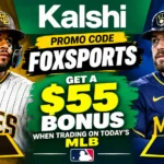 Kalshi promo code FOXSPORTS offers a $55 bonus for trading on the Padres vs. Brewers MLB game.